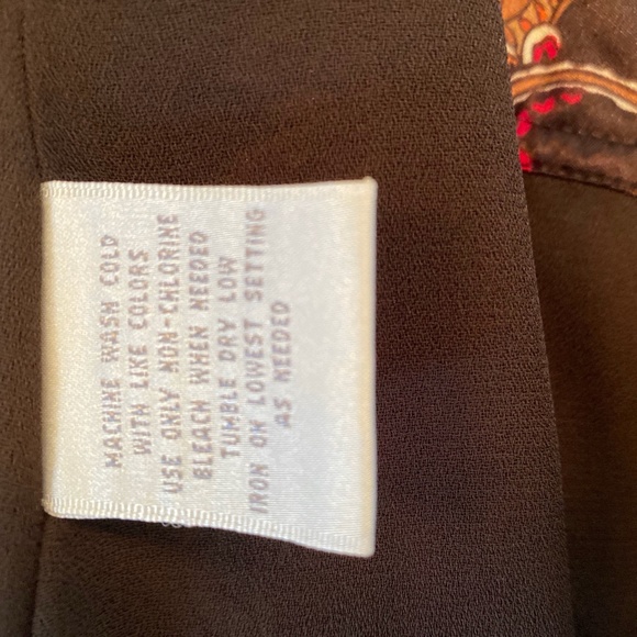 Worthington knee length skirt, size 6, Paisley print, BrownOrangeRedWhite colors - Picture 10 of 10